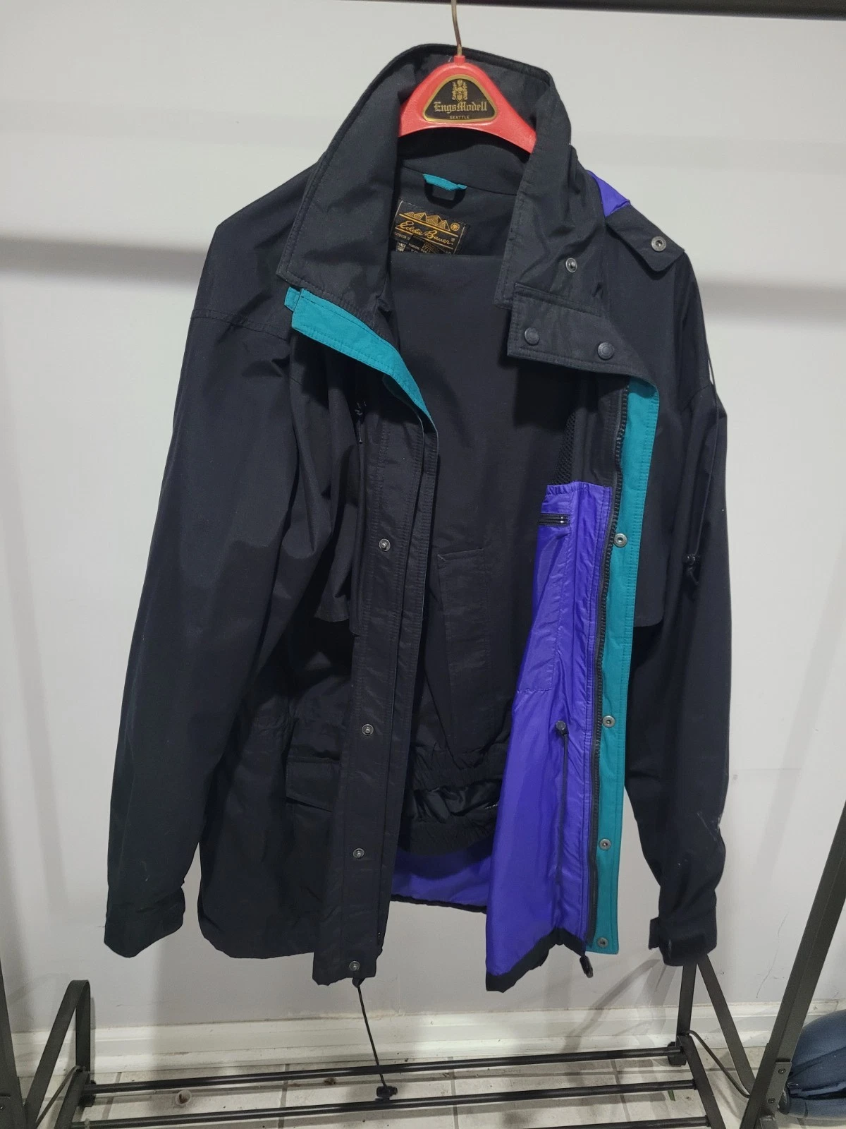 Eddie Bauer all weather jacket Black Jacket with zip pockets with Pants