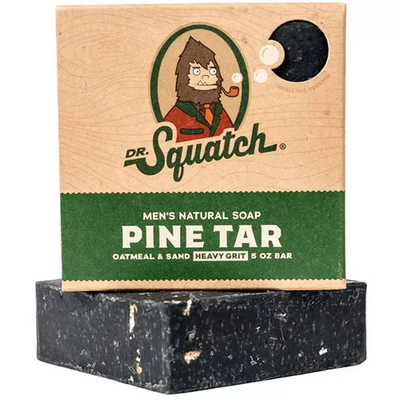 Dr. Squatch All Natural Soap Bar for Men with Heavy Grit, Pine Tar - 5oz