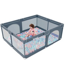 Baby Playpen, Extra Large Baby Play Center Sturdy Square Fence with Breathabl...