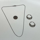 925 Sterling Silver Filigree Hoop Earrings & Chain Necklace 6.5g — photo 2