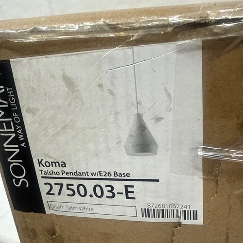 Sonneman 2750-E Koma Taisho 1 Light Pendant - White - Picture 4 of 4