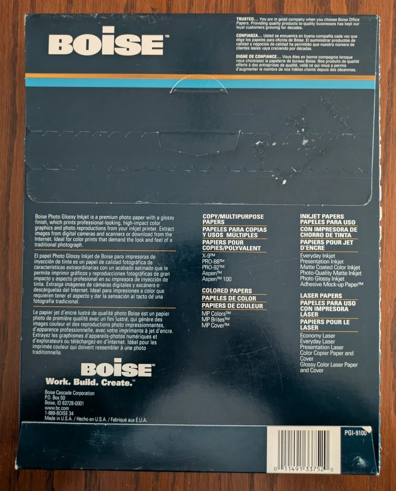 100ct Boise Photo Glossy Premium Photo-Quality Prints W/Glossy Finish 8.5" x 11" - Image 2 of 2