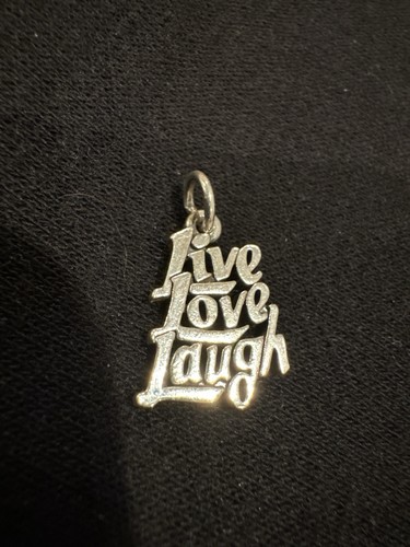 Rare Retired Designer James Avery Pure 925 Sterling Silver LIVE LOVE LAUGH Charm - Picture 3 of 7
