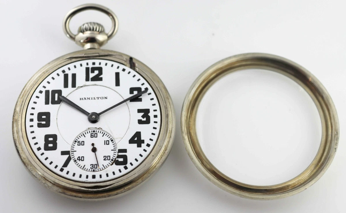Hamilton open face pocket watch clearance