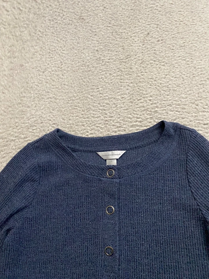 Christopher & Banks Mujer Manga 3/4 Botones a Presión Sudadera Gris-Azul Talla S Foto 4 de 4