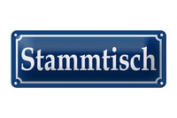 Blechschild Stammtisch 27X10Cm GaststäTte Bar Kneipe Metall Deko Schild Tin Sign