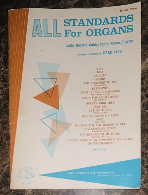 1965 Standards For All Organs Book #2 Latin Rhythm Guide / Chord Names / Lyrics
