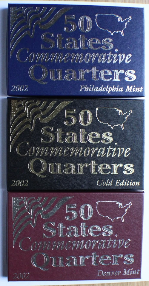 2002 - 2004 50 States Commemorative Quarters, Denver/Philly/Gold Edition, 9 Sets - Image 2 of 4