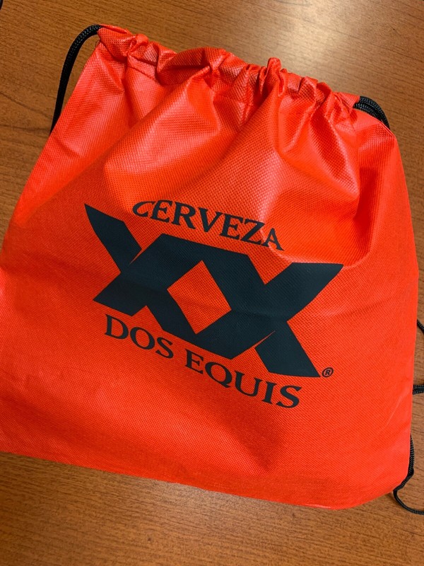 Cerveza Dos Equis XX Red Black String Drawstring Back Pack Cinch Sack Tote Bag!!