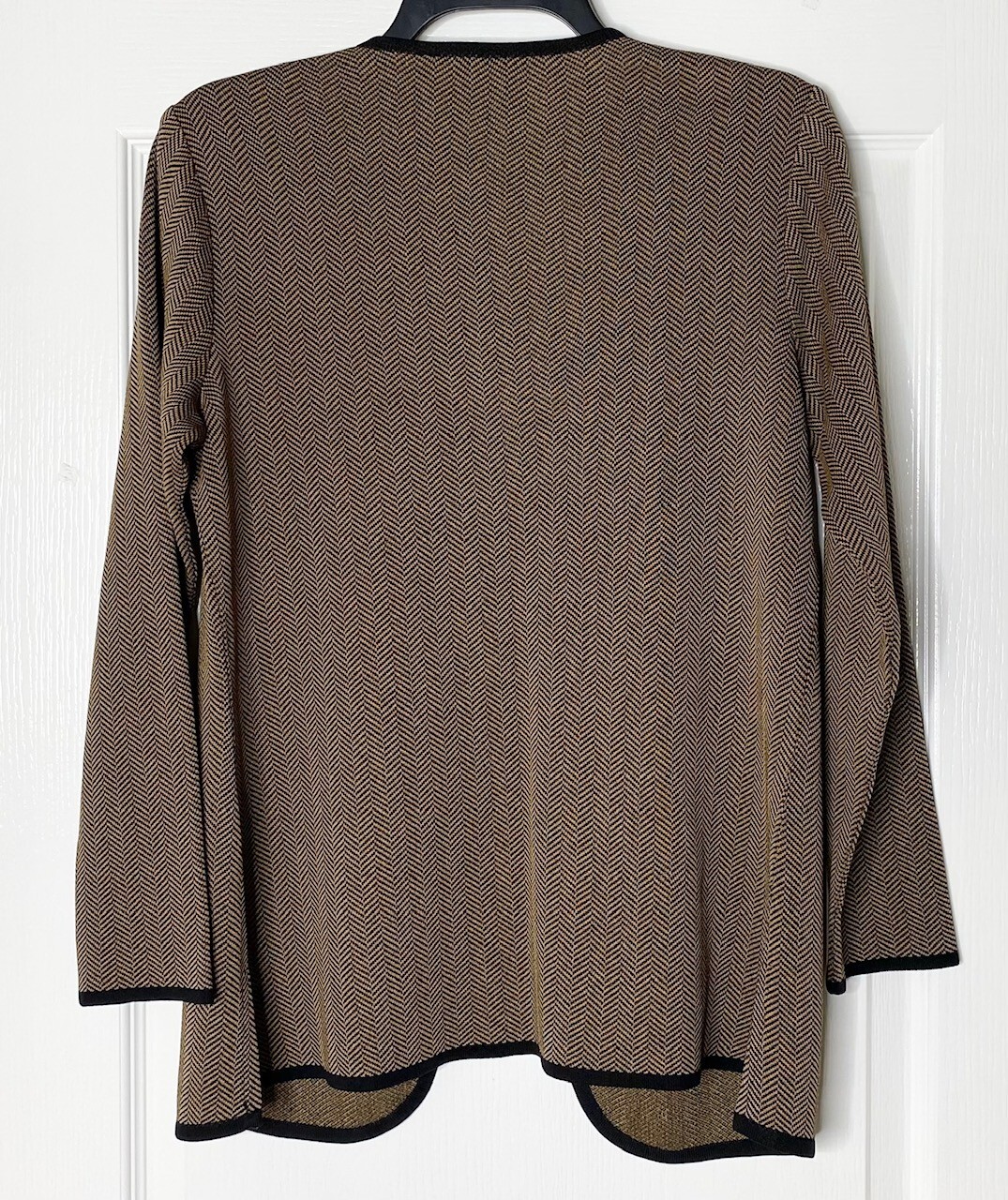 Exclusively Misook Brown Black Herringbone Stretc… - image 2