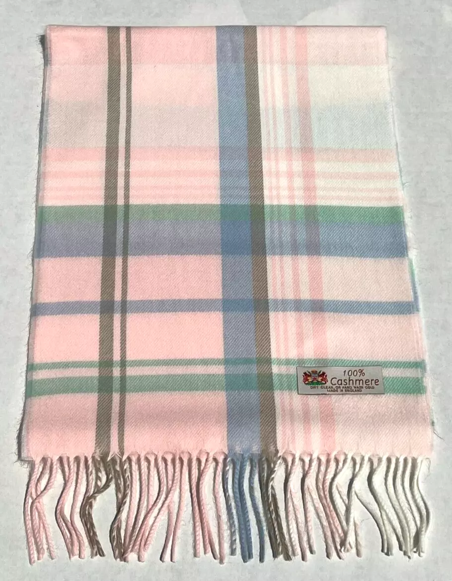 Pink plaid on sale cashmere scarf