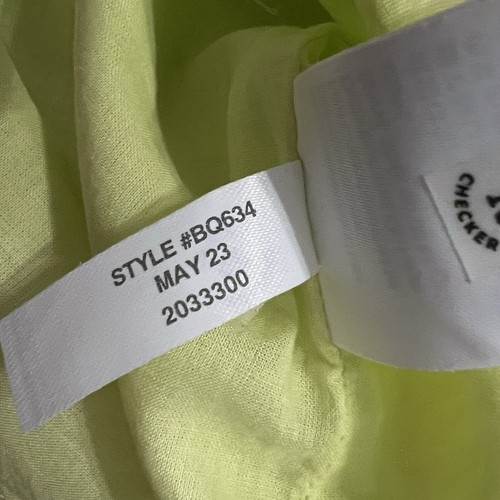 NWT J Crew Crewcut Girl Linen Blend Yellow Green Flutter Sleeve Shirt BQ634 XL - Picture 4 of 5