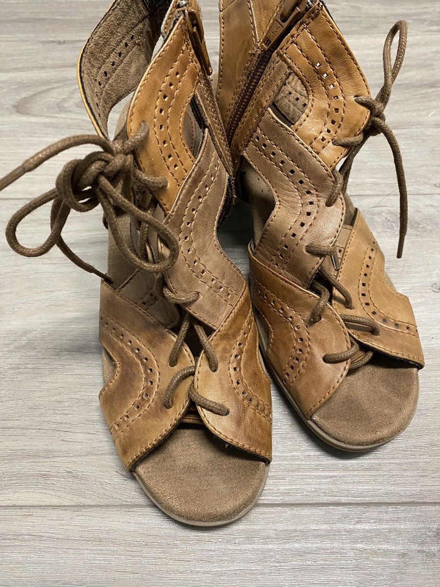 Rockport Sandals Women's M Brown Leather Comfort Gladiator Caged