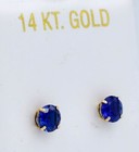 GENUINE 1.84 Cts LONDON BLUE TOPAZ STUD EARRINGS 14K YELLOW GOLD -Free Appraisal — photo 7
