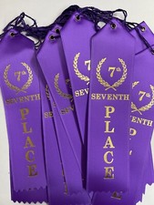 Lot of 20 Award Ribbons SEVENTH PLACE  Purple New With Card 2" x 8"