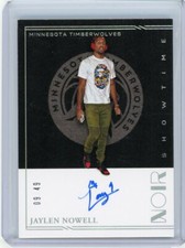 2020-21 Panini Noir Basketball Showtime Autograph #SHO-KNW Jaylen Nowell #09/49