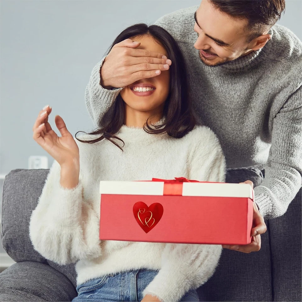 2500 pegatinas rojas en forma de corazón de San Valentín con lámina dorada, tamaño de 1,5", 3... Foto 4 de 4