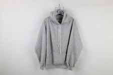Vintage 70s 80s Streetwear Mens Large Blank Hoodie Sweatshirt Heather Gray USA
