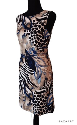 Connected Apparel Size 6 Animal Print Business Career Casual Dress Fitted