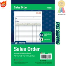 Bound Sales Order Book, 2-Part, Carbonless, 5-9/16 In. X 8-7/16 In.