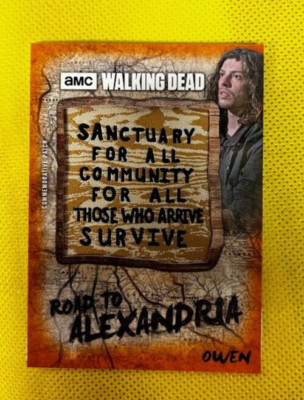 Walking Dead Road To Alexandria Target Sanctuary Sign Patch Owen P-BSO Rust /99