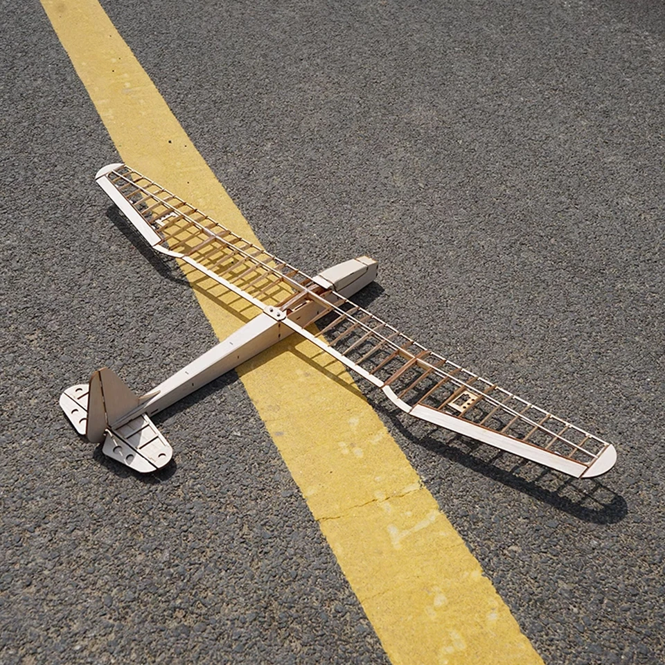 Planeador RC Modelo de Avión Avión Balsa Madera Ala Fija KIT HÁGALO USTED MISMO Envergadura Foto 2 de 4