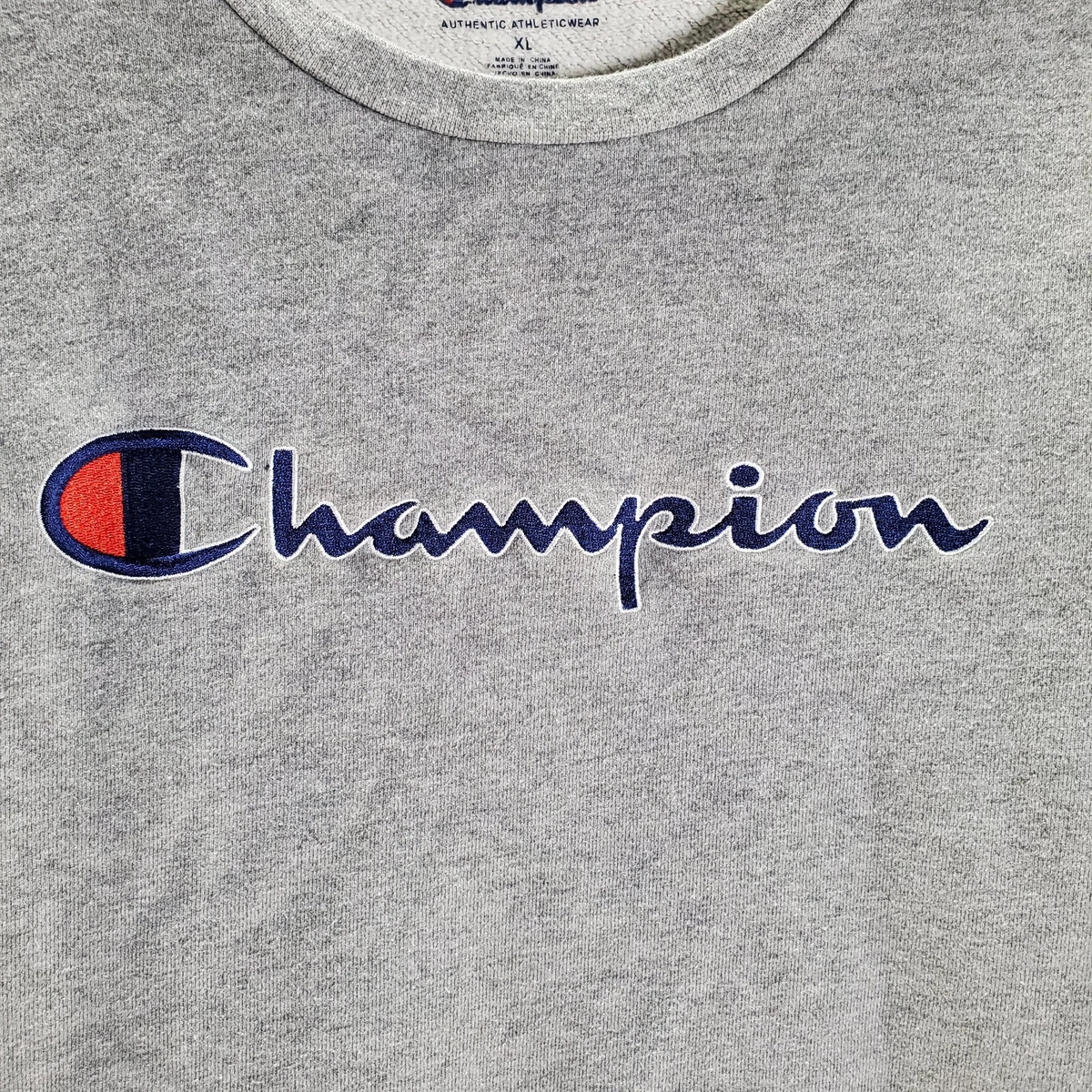 Champion Women Activewear Sweatshirt XL Gray Heather Embroidered Logo READ  | eBay