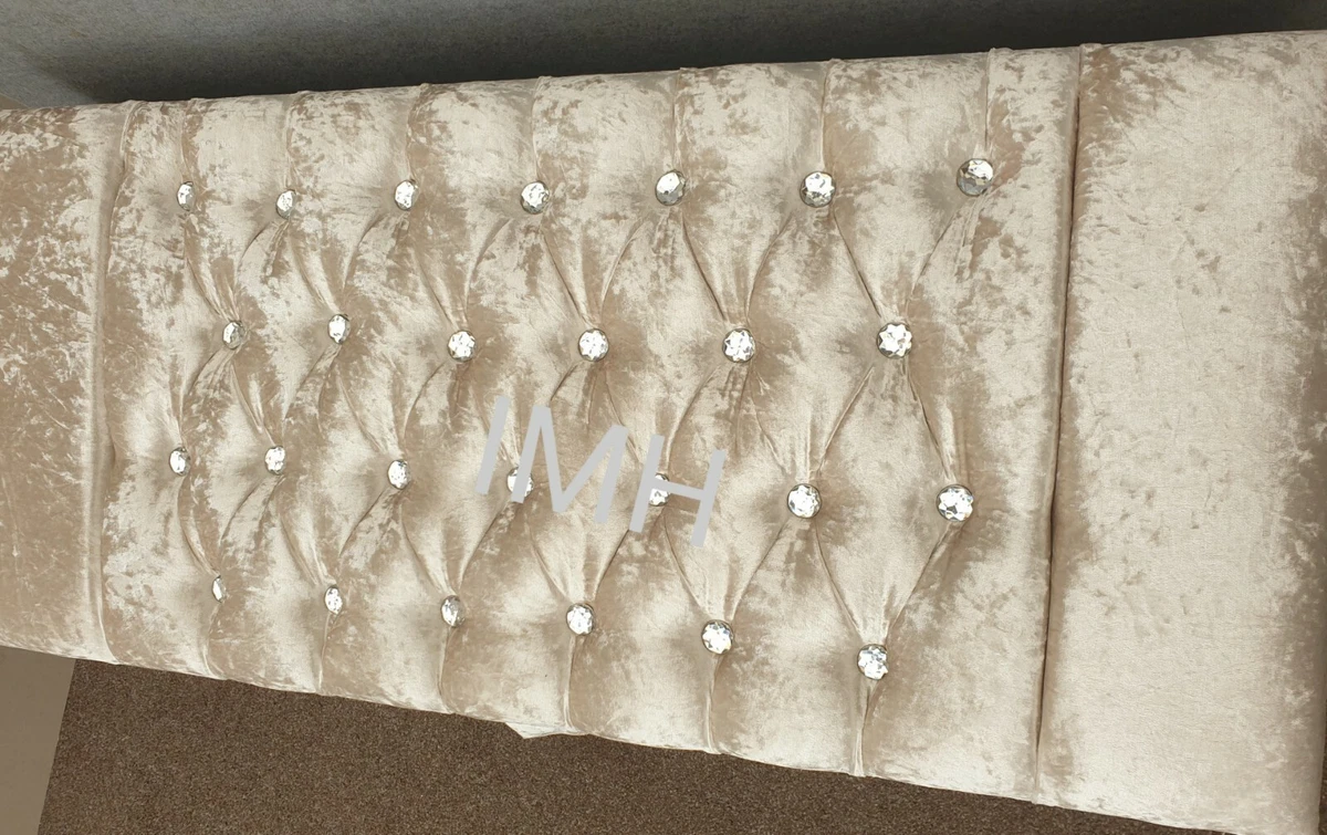 Gold crushed sale velvet ottoman