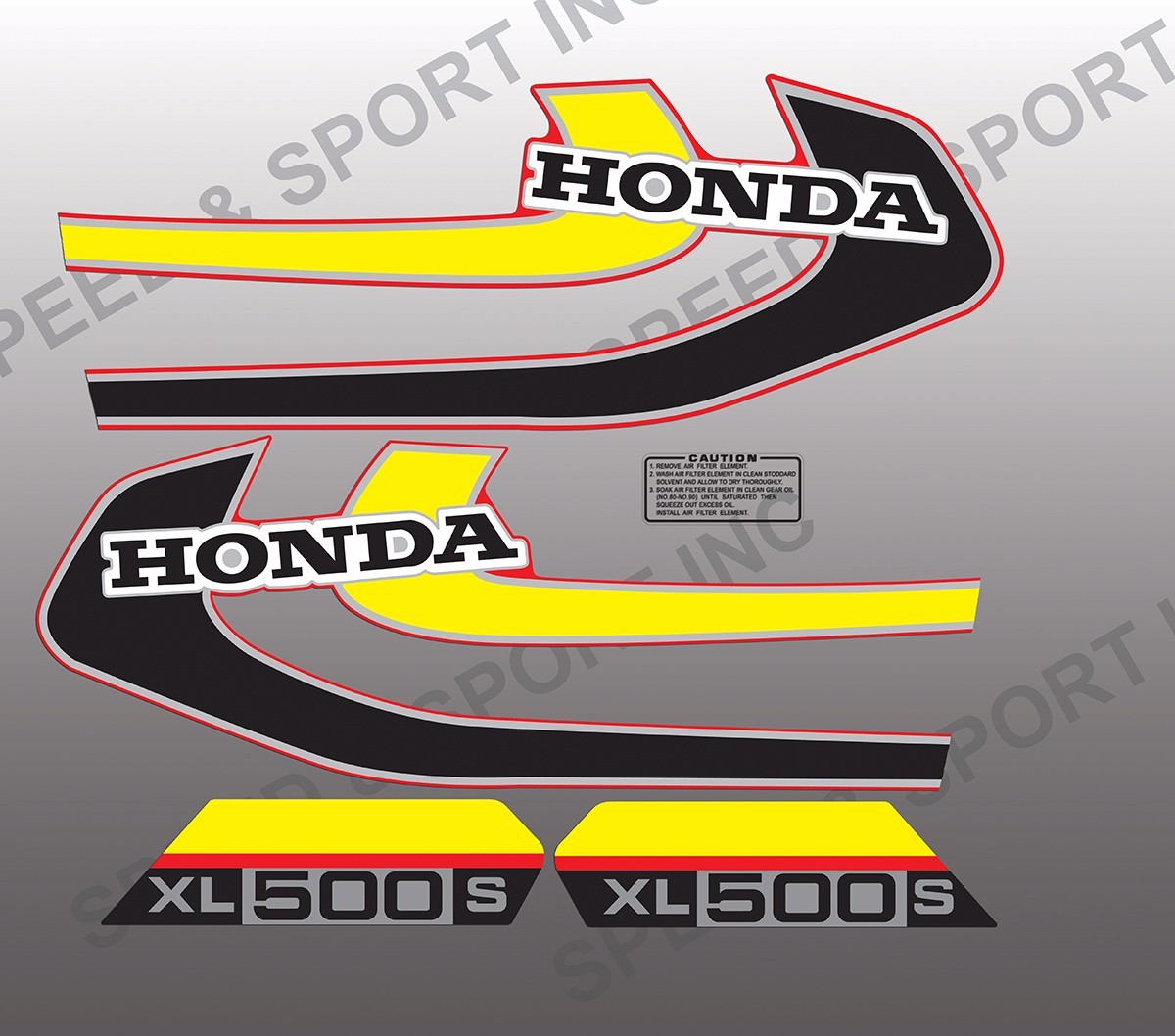HONDA 1979 XL500 XL 500 FUEL TANK & SIDE COVER DECALS GRAPHICS SET