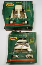 VTG Lot 2 GEMLITES Plastic 3 Light CANDOLIER Candelabra Christmas Decor NO BULBS