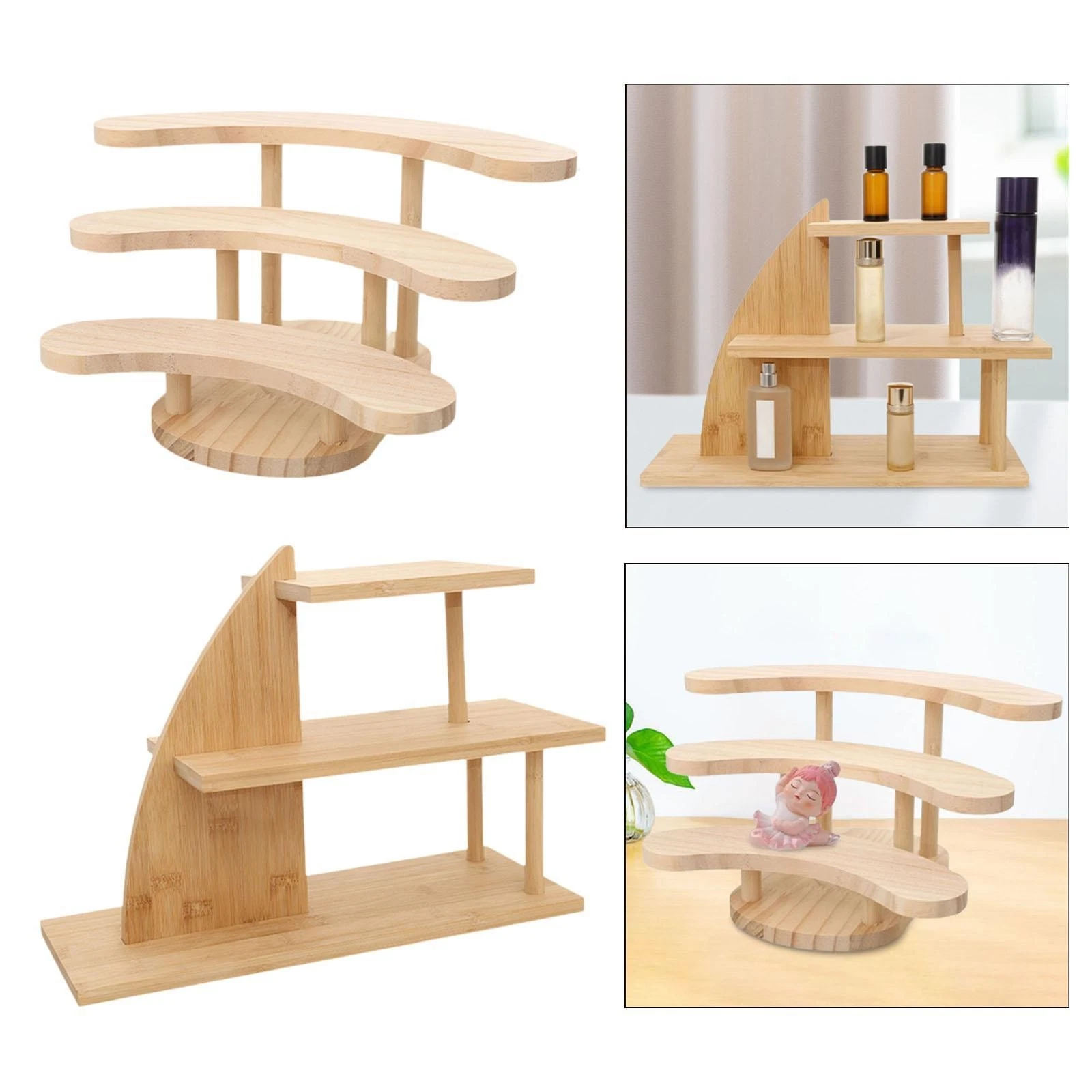 Desktop Storage Rack Ladder Display Rack Wooden Spice Rack Removable Desktop