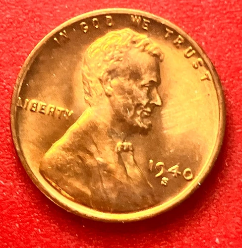 1940-S Lincoln Wheat Cent Penny GEM RD BU From an Original Bank Roll