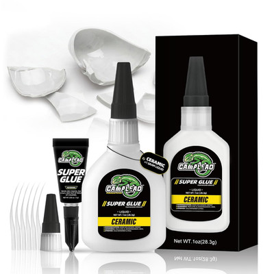 Ceramic Super CA Glue 1Oz +1G Kit, Food-Safe Clear Repair Glue for Pottery Porce