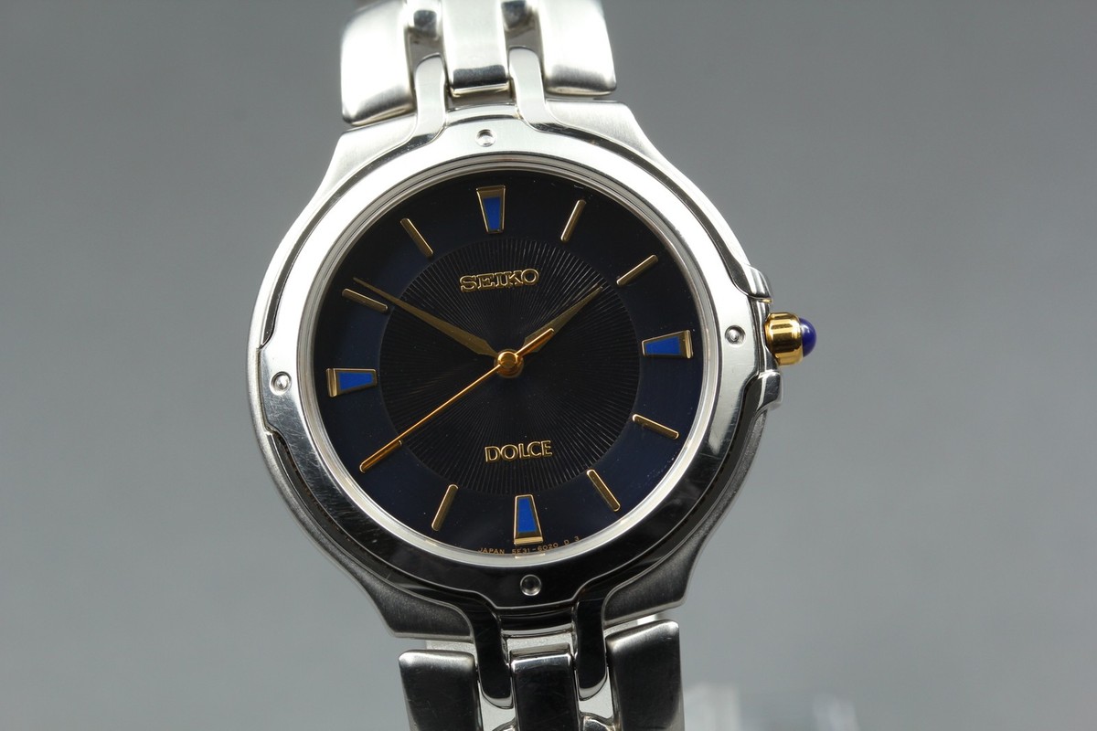Vintage 1995 N MINT Seiko Dolce 5E31-6010 Blue Dial HAQ Quartz
