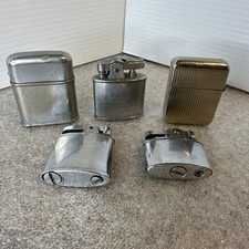 5 Misc Vintage lighters 2- Omega, 1-CMC, 1-Evans, 1-Unknown- free shipping