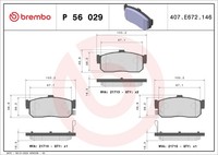 P 56 029 Brembo Bremsbelagsatz, Scheibenbremse FüR Infiniti,Nissan,Nissan (Dfac)