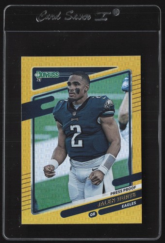 2021 Donruss JALEN HURTS Premium Stock Press Proof HOLO GOLD Image Variation 🏈 - Picture 2 of 3