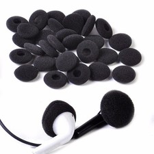 30PCS Black Soft Foam Sponge Ear Pad Earbud Cap For Headphone Earphone Cover NN