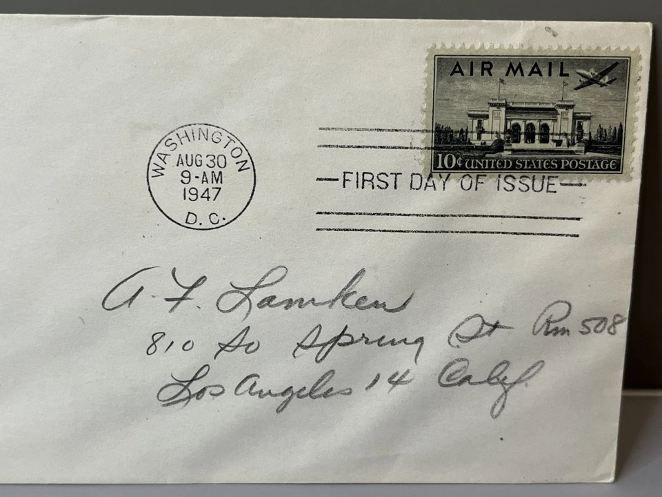 USA 10¢ AIR MAIL PANAM BLDG #C34 AUG 30 1947 WASHINGTON DC FIRST DAY COVER FDC - Image 4 of 4