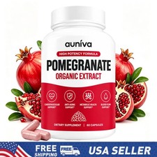 Auniva Pomegranate Extract Capsules, 60 Capsules, Natural Pomegranate Supplement