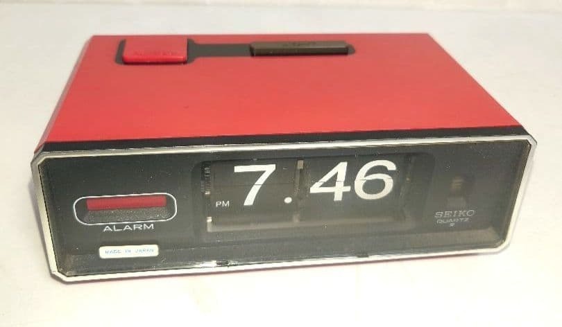 Seiko Flip Flap Battery Alarm Clock QN401T Vintage Space Age 1970s
