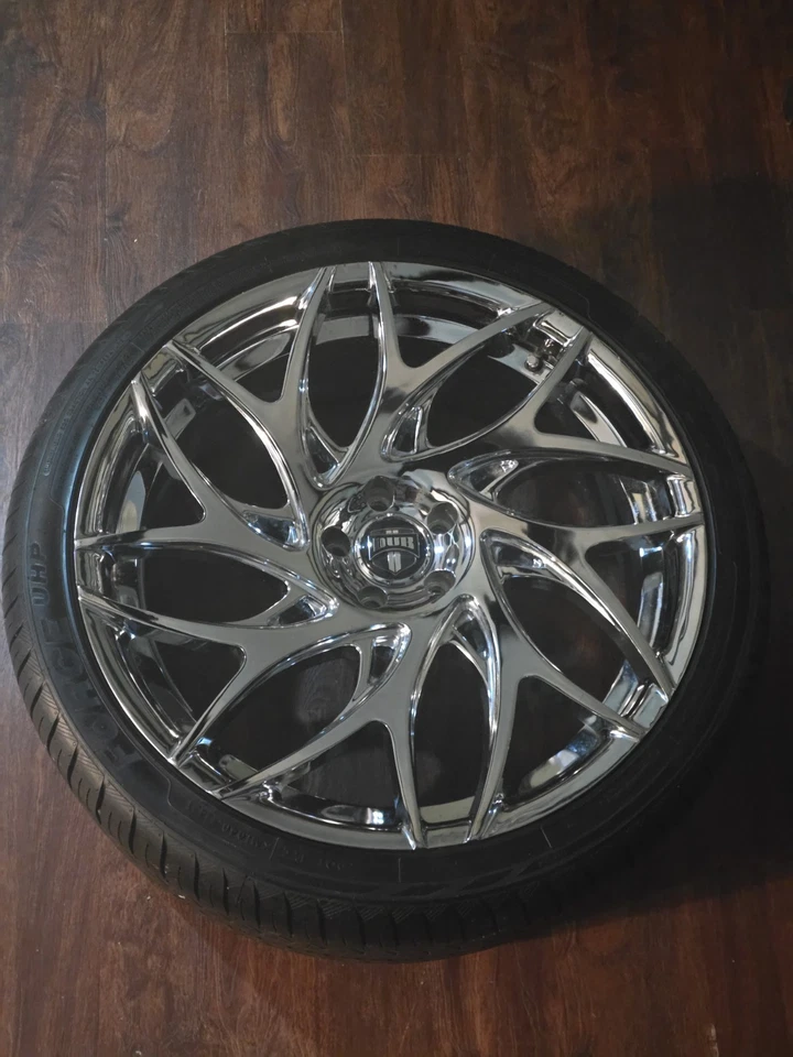 DUB GOAT 22" Chrome Wheels Rims w/ 265/35R22 Tires Set of 4 – 5×120 Lug Pattern - Image 2 of 4