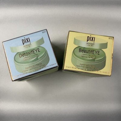 LOT Pixi DetoxifEYE Depuffing 60 Ct + Beautifeye Brightening Eye Patches 60 Ct
