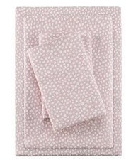 True North Flannel Sheet Set Full Size Blush/White Dots 100 Cotton