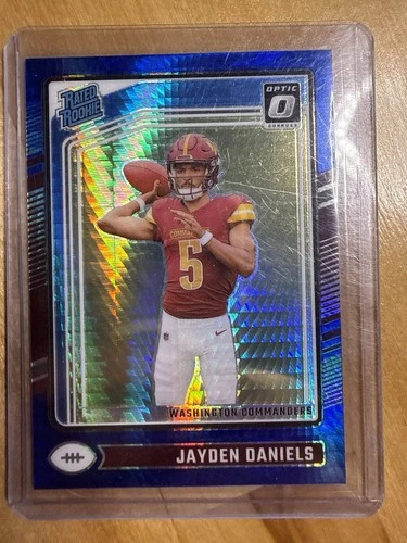 2024 Panini Donruss Optic - Rated Rookie Jayden Daniels #248 Blue Hyper Prizm