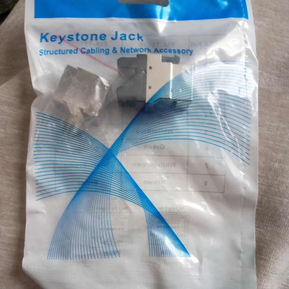 47x RJ45 Keystone Jack Wall End Plug Cat 6 Ethernet LAN Network Module Adapter - Image 4 of 4