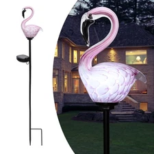 Afirst Solar Outdoor Lights Decorative - Solar Garden Stake Lights Flamingo H...