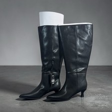 Madden NYC Women's Faux Leather Knee High Boots with Kitten Heel Wide Calf Sz 9