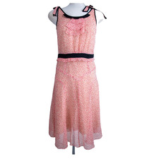 1990s Vintage Marc Jacobs Polka dot shoulder tie dress Silk XS Extra Small Size