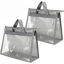 2 Pcs Dust Bags for Handbags, Transparent 16.9 x 14.6 x 8.3 inches, Grey